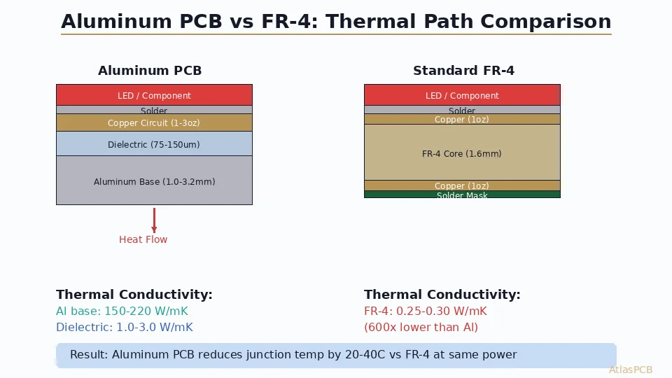 Aluminum PCB vs FR-4 for Thermal Management