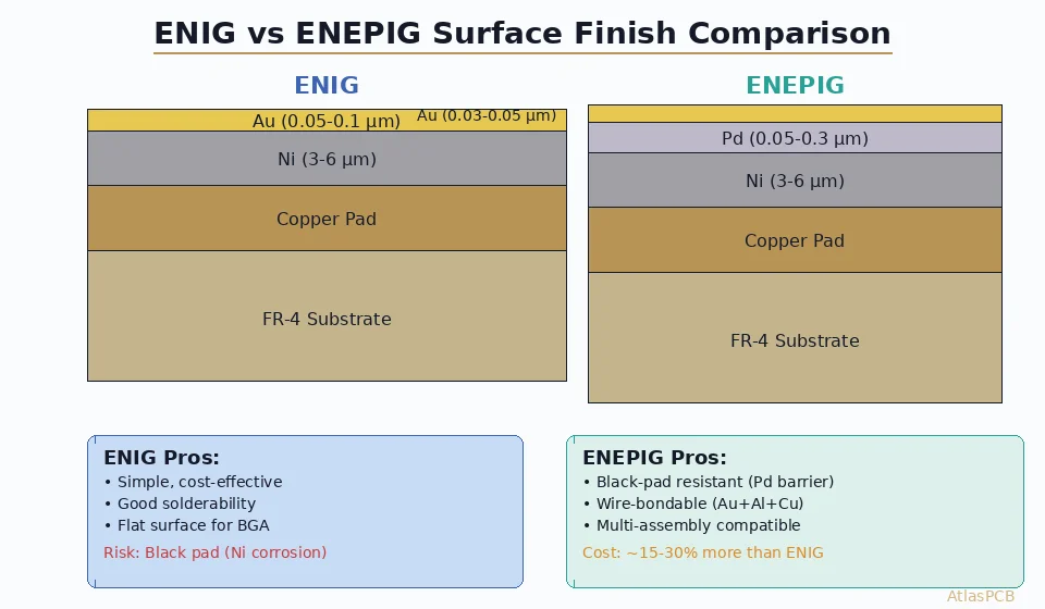 ENIG vs ENEPIG Surface Finish