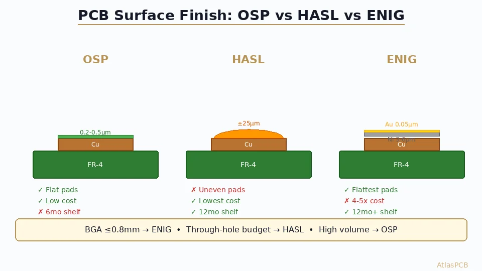 OSP vs HASL vs ENIG