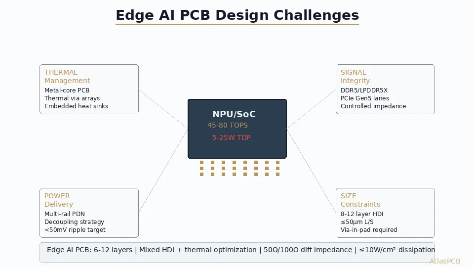 Edge AI PCB design challenges: thermal, signal, power, and size constraints around NPU